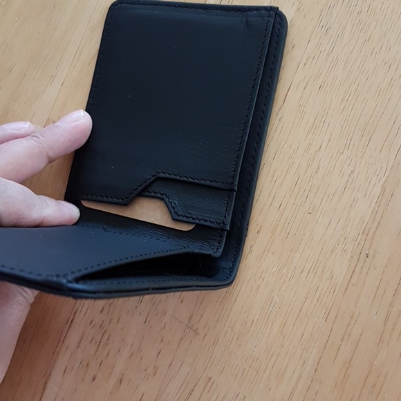 Slim Leather ID Credit Card Holder Bifold RFID - Picture 6 of 6